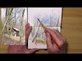 sketching with Jim fountain pen ink and watercolor Foxfire Museum log building