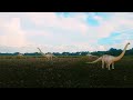 Four Dinosaurs Eating At The Farm