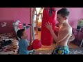 Сын 2-года тренировка по боксу