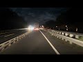 Driving on German Highway autobahn at night (silent no sound)