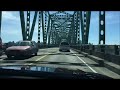 Crossing the Astoria Bridge in a Mustang