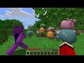 JJ and Mikey HIDE From ALL Peppa Pig family in Minecraft Challenge Maizen Security House