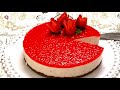 Delicious Strawberry Cheesecake with Mascarpone, easy make without oven