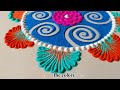 Beautiful rangoli designs/simple kolam design/easy rangoli/kolam design/ satisfying video