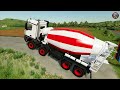 TRANSPORTING MIXER TRUCK TO GARAGE WITH MAN TRUCK - FS22