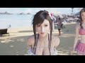 Final Fantasy 7 Rebirth - Cloud Reacts to Tifa & Aerith in Swimsuit Beach Scene 4K