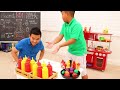 Wendy and Alex Pretend Play Cooking Giant BBQ Playset Toy Restaurant Cafe