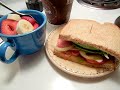 fruit cup and avocado sandwich