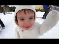 Baby's First Time Playing in Snow!!! SO CUTE!!!