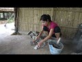 Building a wood stove from stone, cement & clay, it was really difficult | Ly Mai Mai