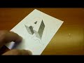 Very Easy!! How To Drawing 3D Floating Letter 