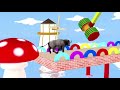 Long Slide Game With Elephant Gorilla Buffalo Hippopotamus Tiger - 3d Animal Game - Funny 3d Animals