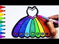 How to Draw a Cute Dress 👗 | Dress Drawing Painting and Coloring For Kids and Toddlers | Child Art
