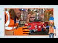 Handyman Hal helps friend with Lawn Care | Mowers and leaf blowers for kids