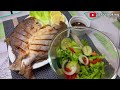 Fried Pompano with Lettuce Salad | Simple and Healthy Fish Recipe