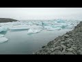 Dancing icebergs, Jökulsárlón Iceberg Lagoon, Iceland . Time lapse.  4K