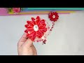 DIY 🎀 Яркая, огненная красота!!! Бантики - сердечки из атласа