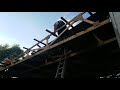 Sketchy DIY! Hanging Trusses and Roof Steel with Farm Tractor and Loader!