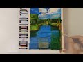How to paint a beautiful creek view|Gouache painting #painting #creek