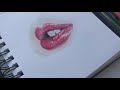 Drawing Realistic Lips Using Colored Pencils
