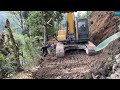 Final Step-Remote Mountain Village Road Work with Hyundai Excavator