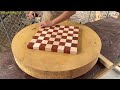 DIY Woodworking: Creating a Chessboard-Inspired Furniture Ensemble from Salvaged Wood