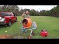 YARDMAX 4.0 CU FT Concrete mixer assembly and first use! #695