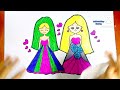 How To Draw Bride and Bridesmaid Drawing, Coloring, Painting For Kids & Toddler | Child Art #barbie