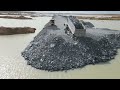 Wonderful Project With Skill Operator Build Road in lake by bulldozer komatsu