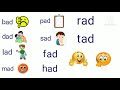 Letter 'a' blending (ad) / CVC Words / Word Family -ad / Phonics for kids/Reading Three Letter Words