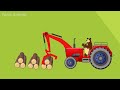 The Bear Drives a Tractor to Dig a Pond for Raising Dinosaurs | Farm Vehicles Animated