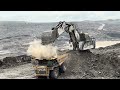 LIEBHERR R9350 EXCAVATOR | LOADING CATERPILLAR DUMPER | NON STOP FOR 3 HOUR ~ MINING STORY