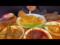 ASMR EATING SPICY CHICKEN CURRY,SPICY LIVER CURRY,SPICY MUTTON CURRY,SPICY FISH CURRY,EGG CURRY