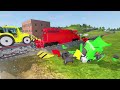 Double Flatbed Trailer Truck vs speed bumps|Busses vs speed bumps|Beamng Drive|904