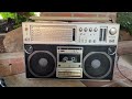 Silver ST-868 vintage boombox ghettoblaster from 1981