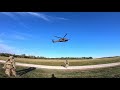 Rapelling out of a Black Hawk