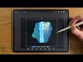 PROCREATE Landscape DRAWING Tutorial in Easy STEPS - Waterfall Cave
