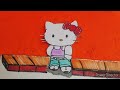 Hello Kitty Easy drawing 3D  paper art Easy Coloring for kids #forkids #hellokitty #3ddrawing