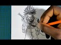 How to Draw Future Trunks Super Saiyan Rage [ Full Body ] | step by step drawing tutorial