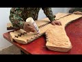 Let's See The Genius Boy's Dangerous Recycling Process With A Damaged Giant Log - A Woodworking Feat