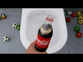 will it flush? sponjo balls plastic balls and coca cola with mentos