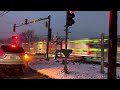 Outbound metra in the snow