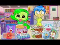 Disgust Pregnant vs Joy Baby - Inside Out 2 Convenience Store Green Yellow Food Mukbang Animation
