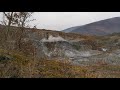 Blasting rock in basalt quarry