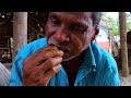 SMALL FISH CURRY with TARO ROOT FLOWER and parwal vaji cooking&eating by santali tribe couple