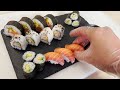 How to make Salmon Nigiri Sushi and roll from a fillet.