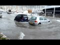 Huge waves hitting parking place  - Cannes