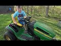 Learning How To Drive A Lawn Mower (5 Years Old)