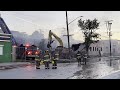 Winnipeg fire fighters battle industrial fire on Logan ave Sunday