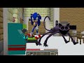 JJ and Mikey HIDE From Scary Poppy Playtime Chapter 3 and SONIC.EXE in Minecraft Maizen Security